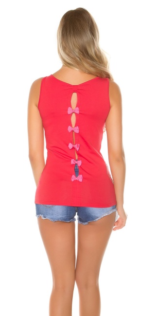 Trendy Tanktop with bows Red